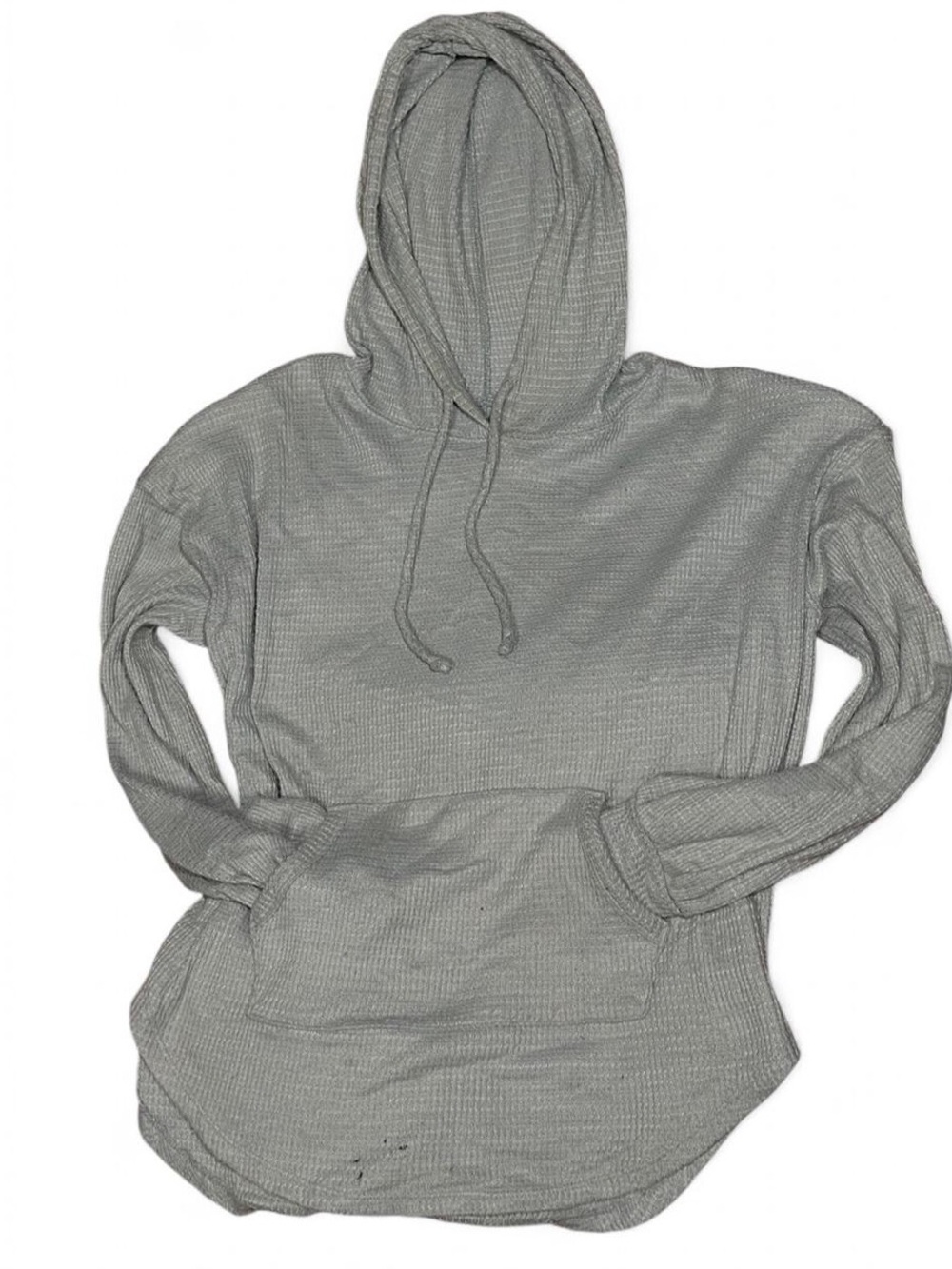 Y2K Old College Inn Greyish Blue Waffle Knit Hoodie